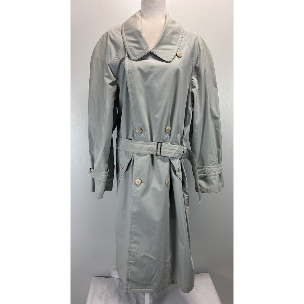 Vtg Women's Emilio Pucci Trench Coat Jacket Large Belted Double Breasted